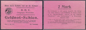 Banknoten - Deutsches Notgeld und KGL - Bremerhaven (Bremen)
DHV Ortsgruppe Wesermünde, 2 Mark 31.5.1921. III-, kl. Einrisse, sehr selten Lindman 174...