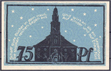 Banknoten - Deutsches Notgeld und KGL - Erlangen (Bayern)
Erlanger Universität - Buchhandlung, 75 Pfg. o.D. Gültig bis 31.12.1922, Wz. Tropfen. I-, s...