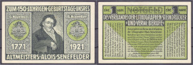 Banknoten - Deutsches Notgeld und KGL - Gera (Thüringen)
1 Mark, Zahlstelle des Verbandes der Lithographen Steindrucker und verwandter Berufe 6.11.19...