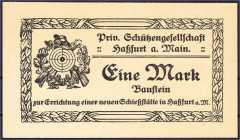 Banknoten - Deutsches Notgeld und KGL - Haßfurt a. Main (Bayern)
1 Mark Private Schützengesellschaft zur Errichtung einer neuen Schießstätte. Baustei...