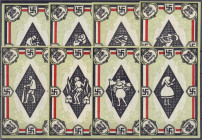 Banknoten - Deutsches Notgeld und KGL - Honnef a. Rhein (Rheinland)
Schutz -u. Trutzbund, Rheinischer Gautag (Naziorganisation), 8 X 25 Pfg. 1922. Al...
