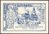 Banknoten - Deutsches Notgeld und KGL - Karlsruhe (Baden)
St. Bonifatiushaus, Spendenschein zu 2 Mark o.D. Wz. verschlungene Quadrate, Baustein. II, ...