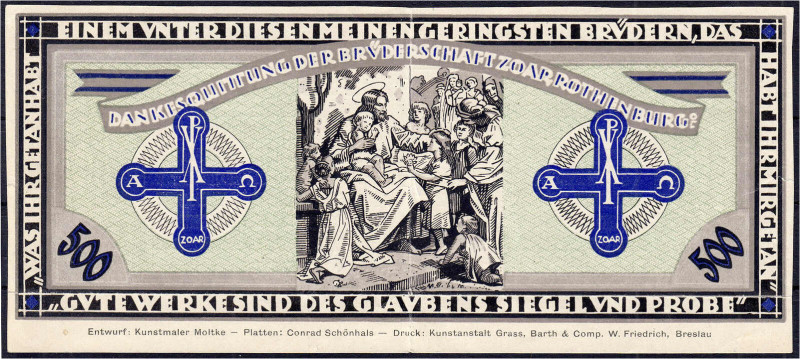 Banknoten - Deutsches Notgeld und KGL - Rothenburg o.L (Schlesien)
Brüdergemein...