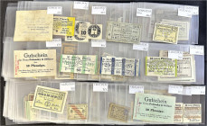 Banknoten - Lots - Deutschland
Westpreußen, Sammlung von ca. 660 Verkehrsausgaben, alle in Klarsichthülle gesammelt und nach Tieste bestimmt, dabei v...