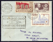 50 D Monat der Freundschaft zwischen Vietnam, der Sowjetunion und China, 150 D Eroberung von Dien Bien und 10 D Ho Chi Minh 1954, adressierter Brief n...