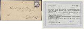 2 Gr. kleiner Brustschild 1872, schöne portogerechte Einzelfrankatur auf Faltbrief nach ,,ALLENBURG", entwertet mit EKr. ,,WEHLAU 4 9 72 6-7". Die Mar...