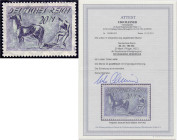 20 M. Freimarke 1922, Wasserzeichen 2, postfrische Marke mit doppeltem Unterdruck. Fotoattest Fleiner BPP >echt und einwandfrei