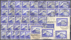 2 RM Flugpostmarke 1928, alle gestempelt, 47 Stück, insgesamt gute Erhaltung. MI. 3.055,-€. gestempelt. Michel 423 (47x).