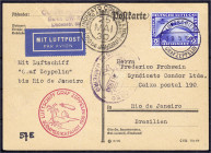 2 M. Südamerika-Fahrt 1930, sauber entwertet auf Postkarte. Karte. Michel 438.