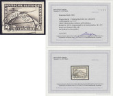 4 Mark Südamerika 1930, sauber gestempelt auf Briefstück, Wasserzeichen ,,X". Fotobefund Schlegel BPP >Die Qualität ist einwandfrei