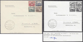 IPOSTA-Herzstück 1930, entwertet mit Ersttagsstempel ,,12.9.30", überfrankiert. Fotobefund Schlegel BPP (1984). Mi. 560,-€. Brief. Michel 446-449.