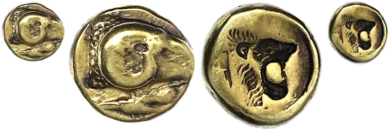 Altgriechische Goldmünzen - Mysien - Mytilene auf Lesbos
Hekte (1/6 Stater) ELE...