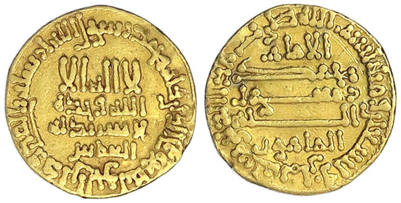 Orientalische Goldmünzen - Abbasiden - Al-Mamun, 812-833 (AH 196-218)
Dinar AH ...