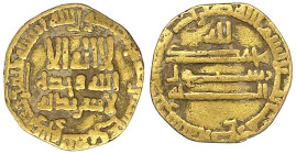 Orientalische Goldmünzen - Abbasiden - Al-Mamun, 812-833 (AH 196-218)
Dinar AH 204 = 820/821. Mit "Lillah", Madinat al Salam. 3,66 g. sehr schön, bes...