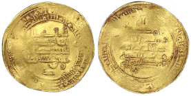 Orientalische Goldmünzen - Ikshididen - Ali bin al Ilkhshid, 960-966 (AH 349-355)
Dinar AH 350 = 961/962, Filastin. 3,51 g. sehr schön, Prägeschwäche...