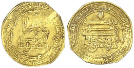 Orientalische Goldmünzen - Tuluniden in Ägypten und Syrien - Khumarawayh bin Ahmad, 883-895 (AH 270-282)
Dinar AH 274 = 887/888, Misr. 4,03 g. sehr s...