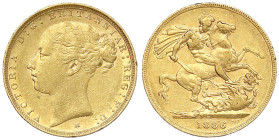 Ausländische Goldmünzen und -medaillen - Australien - Victoria, 1837-1901
Sovereign 1886 M, Melbourne. 7,99 g. 917/1000. gutes sehr schön, kl. Randfe...