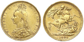 Ausländische Goldmünzen und -medaillen - Australien - Victoria, 1837-1901
Sovereign 1889 S, Sydney. 7,99 g. 917/1000. sehr schön/vorzüglich Spink. 38...