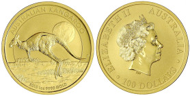 Ausländische Goldmünzen und -medaillen - Australien - Elisabeth II., 1952-2022
100 Dollars Kangaroo 2015. 1 Unze Feingold. In Kapsel. Stempelglanz