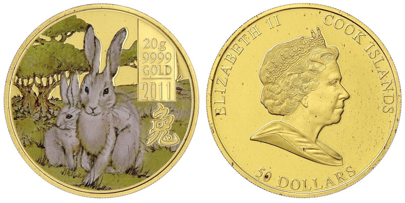 Ausländische Goldmünzen und -medaillen - Cookinseln - Britisch
50 Dollars Farbm...