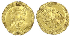 Ausländische Goldmünzen und -medaillen - Frankreich - Francois I., 1515-1547
Ecu d'or au soleil o.J.(1519), Toulouse. 3,35 g. sehr schön, Fassungsspu...