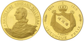 Ausländische Goldmünzen und -medaillen - Frankreich - Napoleon I., 1804-1814/15
Goldmedaille auf sein Exil auf Elba 1814/1815 (1965), von R. Signorin...