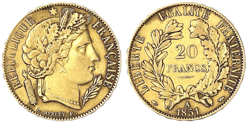 Ausländische Goldmünzen und -medaillen - Frankreich - Zweite Republik, 1848-1852...