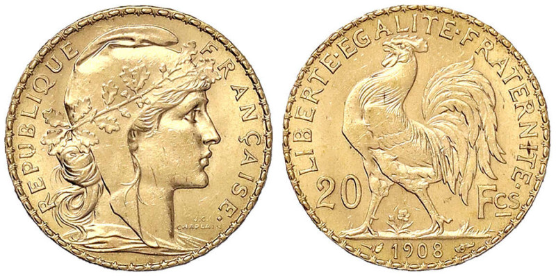 Ausländische Goldmünzen und -medaillen - Frankreich - Dritte Republik, 1871-1940...