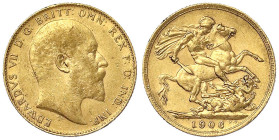 Ausländische Goldmünzen und -medaillen - Grossbritannien - Edward VII., 1902-1910
Sovereign 1906. 7,99 g. 917/1000. sehr schön Seaby 3969.
