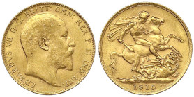 Ausländische Goldmünzen und -medaillen - Grossbritannien - Edward VII., 1902-1910
Sovereign 1910. 7,99 g. 917/1000. vorzüglich/Stempelglanz Seaby 396...