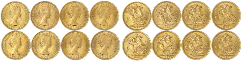 Ausländische Goldmünzen und -medaillen - Grossbritannien - Lots
8 X Sovereign: ...