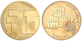 Ausländische Goldmünzen und -medaillen - Israel - 
100 Lirot 1969. 21 Jahre Staat Israel. 25 g. 800/1000. Auflage 12500 Ex. Polierte Platte Krause/Mi...