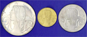 Ausländische Goldmünzen und -medaillen - Italien- Republik - seit 1946
Satz "I Marenghi del Sole" o.J.(1998) mit 3 Pseudo-Münzen: 2 und 5 Marenghi Si...