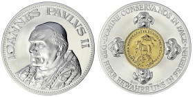 Ausländische Goldmünzen und -medaillen - Italien-Kirchenstaat - Johannes Paul II., 1978-2005
Silbermedaille mit Goldinlay 1981. Feinsilber, das Inlay...
