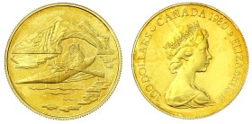 Ausländische Goldmünzen und -medaillen - Kanada - Britisch, seit 1763
100 Dollars 1980 Kayak.16,97 g. 917/1000. Im Etui mit Zertifikat. Polierte Plat...