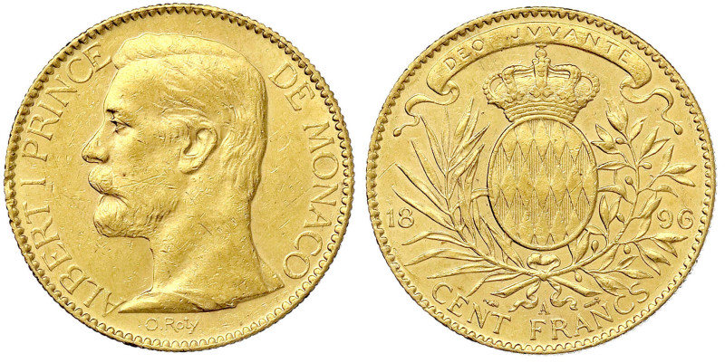 Ausländische Goldmünzen und -medaillen - Monaco - Albert I., 1889-1922
100 Fran...