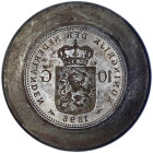 Ausländische Goldmünzen und -medaillen - Niederlande - Wilhelmina, 1890-1948
Prägestempel (Matrize) zur Wertseite des 10 Gulden 1898. Eisen, 39 X 30 ...
