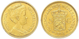 Ausländische Goldmünzen und -medaillen - Niederlande - Wilhelmina, 1890-1948
5 Gulden 1912. 3,36 g. 900/1000. fast vorzüglich Krause/Mishler 151. Fri...