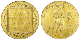 Ausländische Goldmünzen und -medaillen - Niederlande - Wilhelmina, 1890-1948
Dukat 1927, Utrecht. 3,50 g. 986/1000. vorzüglich/Stempelglanz Krause/Mi...