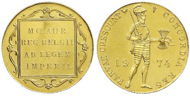 Ausländische Goldmünzen und -medaillen - Niederlande - Wilhelmina, 1890-1948
Dukat 1974, Utrecht. 3,50 g. 983/1000. PL, kl. Kratzer Krause/Mishler 19...