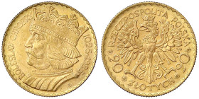 Ausländische Goldmünzen und -medaillen - Polen - Zweite Republik, 1923-1939
20 Zlotych 1925. 6,45 g. 900/1000. vorzüglich, kl. Kratzer Parchimowicz 1...
