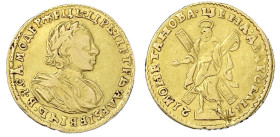 Ausländische Goldmünzen und -medaillen - Russland - Peter I. 1682-1725
2 Rubel 1721, Roter Münzhof. 4,04 g. sehr schön, min. Schrötlingsfehler, sehr ...