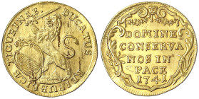 Ausländische Goldmünzen und -medaillen - Schweiz - Zürich
Dukat 1741. 3,42 g. vorzüglich/Stempelglanz, kl. Kratzer, selten Friedberg 486a. HMZ 2-1161...