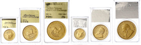 Ausländische Goldmünzen und -medaillen - Südafrika - Republik, seit 1961
3 Stück: 1/10, 1/4 und 1/2 Unze Krügerand 1981. Alle in Holdern "The South A...