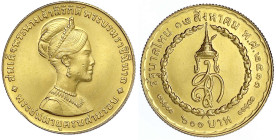 Ausländische Goldmünzen und -medaillen - Thailand - Rama IX. Bhumipol Aduljadei, seit 1946
600 Baht BE2511 (1968). 36. Geburtstag der Königin Sirikit...