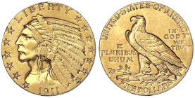 Ausländische Goldmünzen und -medaillen - Vereinigte Staaten von Amerika - Unabhängigkeit, seit 1776
5 Dollars 1911 S, San Francisco. Indianer. 8,36 g...