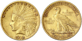 Ausländische Goldmünzen und -medaillen - Vereinigte Staaten von Amerika - Unabhängigkeit, seit 1776
10 Dollars 1912, Philadelphia. Indianer. 16,72 g....