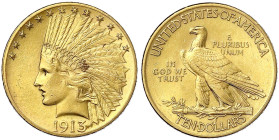 Ausländische Goldmünzen und -medaillen - Vereinigte Staaten von Amerika - Unabhängigkeit, seit 1776
10 Dollars 1913, Philadelphia. Indianer. 16,72 g....