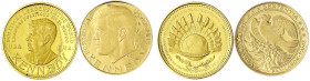 Ausländische Goldmünzen und -medaillen - Vereinigte Staaten von Amerika - Unabhängigkeit, seit 1776
2 verschiedene Goldmedaillen auf J. F. Kennedy: 1...
