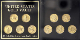 Ausländische Goldmünzen und -medaillen - Vereinigte Staaten von Amerika - Unabhängigkeit, seit 1776
"United States Gold Vault"-Set: 5 X 5 Dollars Ame...